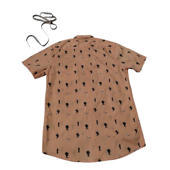 Molokai Surf Co Mens Medium Cattle Skull Cactus Grungecore Button Down Shirt - Picture 2 of 6